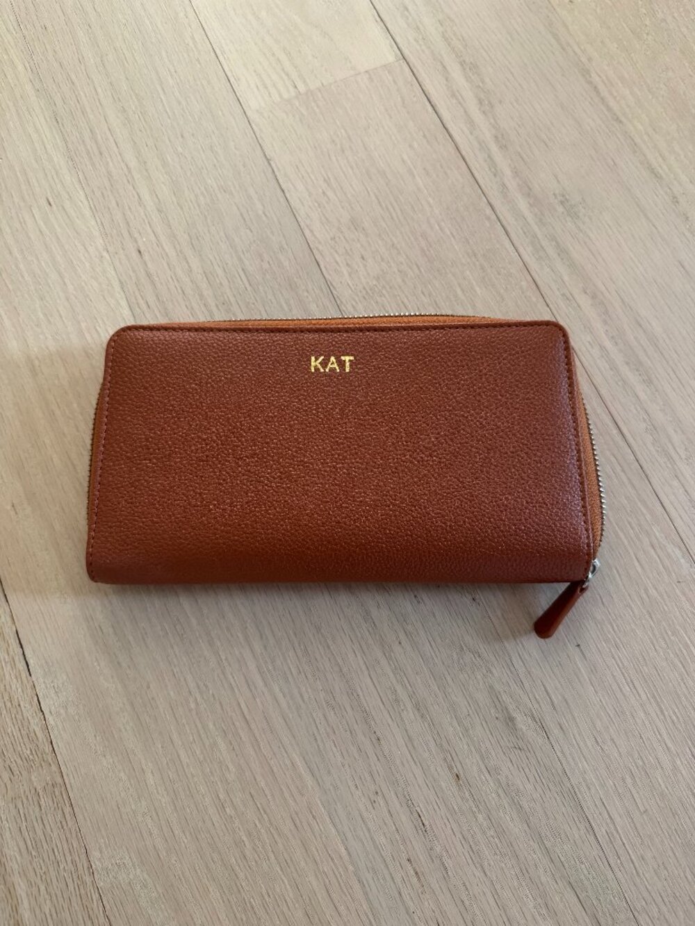 Mark & Graham Travel Jewelry Zipper Case Camel Vegan Leather "KAT"